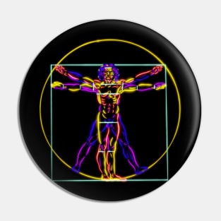 Vitruvian man popart Pin