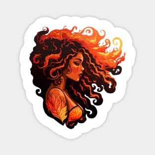 Pele Hawaiian Goddess of Fire and Lava Illustration Mythology Magnet