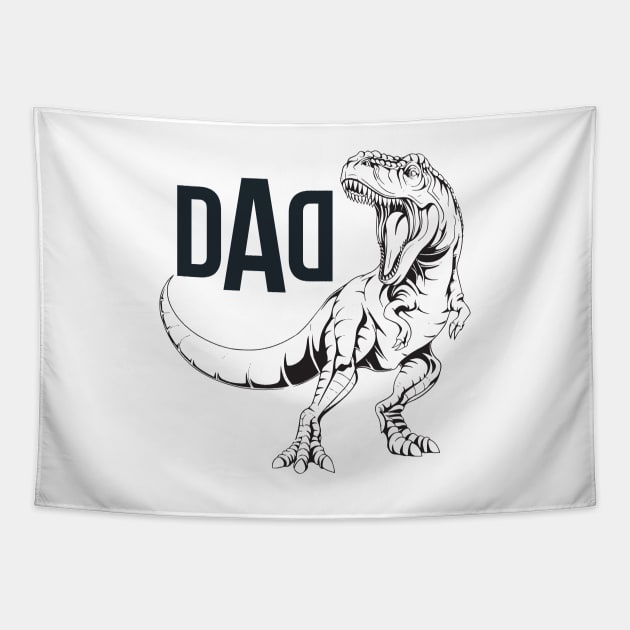 Daddysaurus Funny Gift Father's Day Tapestry by DonVector