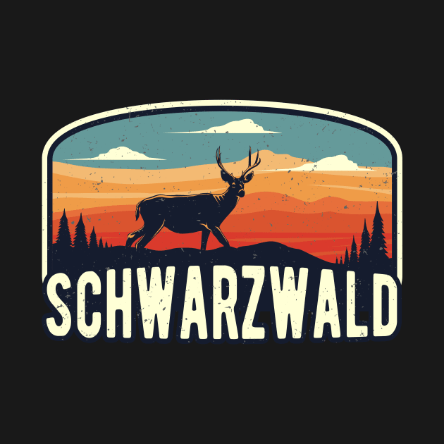 Schwarzwald Wild Hirsch Retro Schwaben by Foxxy Merch