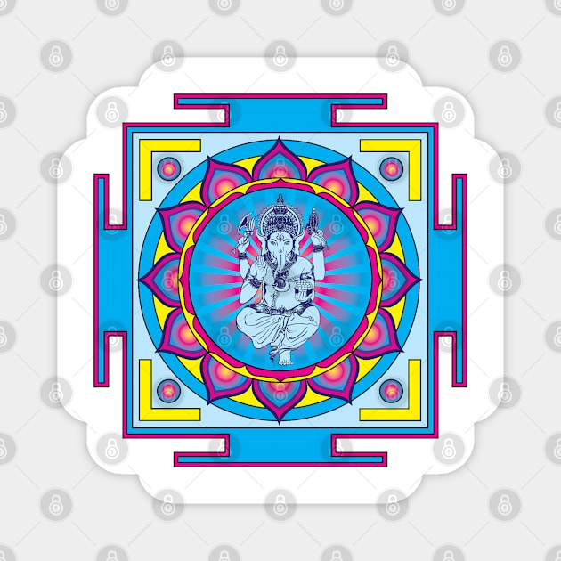 Ganesha Mandala Magnet by GalacticMantra