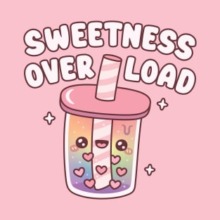 Cute Bubble Tea With Heart Boba Sweetness Overload T-Shirt