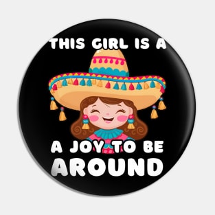 Cute Girl Wearing Sombrero Hat Pin