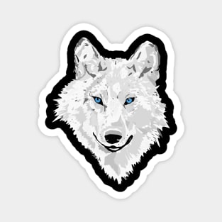 White Wolf With Blue Eyes Magnet