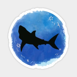 watercolor with shark silhouette Magnet