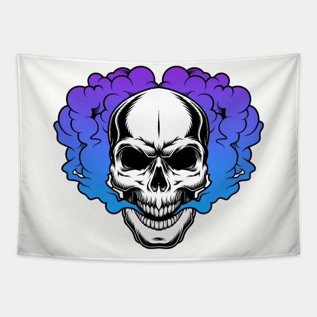 Smoking Skull Tapestry by Lil-Bit-Batty