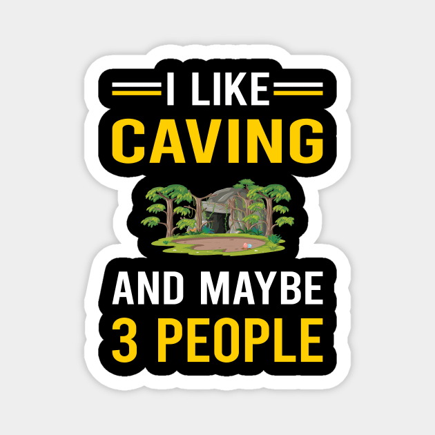 3 People Caving Caver Spelunking Spelunker Speleology Magnet by Bourguignon Aror