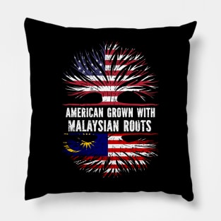 American Grown with Malaysian Roots USA Flag Pillow