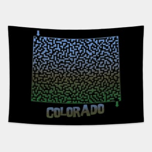 Colorado State Outline Mountain Themed Maze & Labyrinth Tapestry