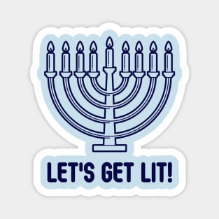 Let's Get Lit-Menorah-D Magnet