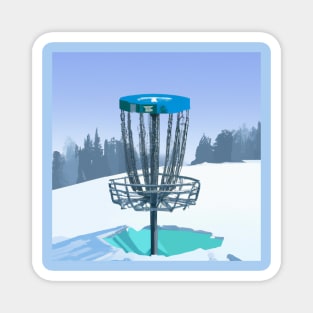 Disc Golf on a Snowy Winter Day Magnet