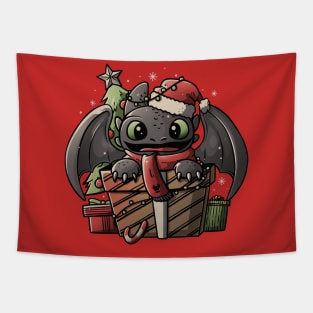 Dragon Gift Cute Funny Christmas - Light Tapestry