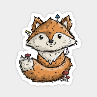 Mushroom Fox Magnet