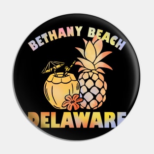 Summer Vacation Retro Sunset Delaware Bethany Beach Pin