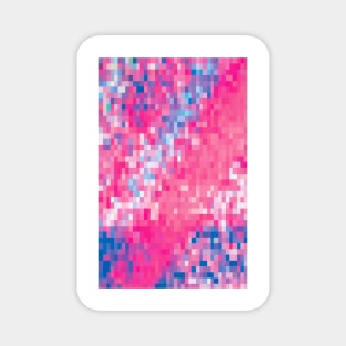 Pink Blue and Purple Mosaic Abstract Squares Pattern Magnet