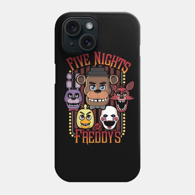 Five Nights At Freddy's Multi-Character Design Phone Case by DeepFriedArt