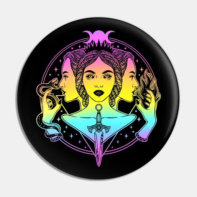 Hecate triple goddess Pin by OccultOmaStore