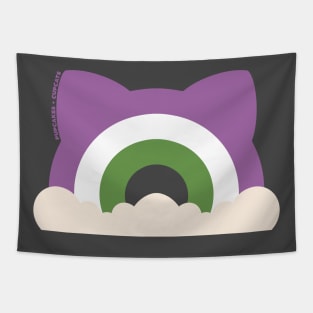 Gender Queer Pride Cat Ear Rainbow Tapestry