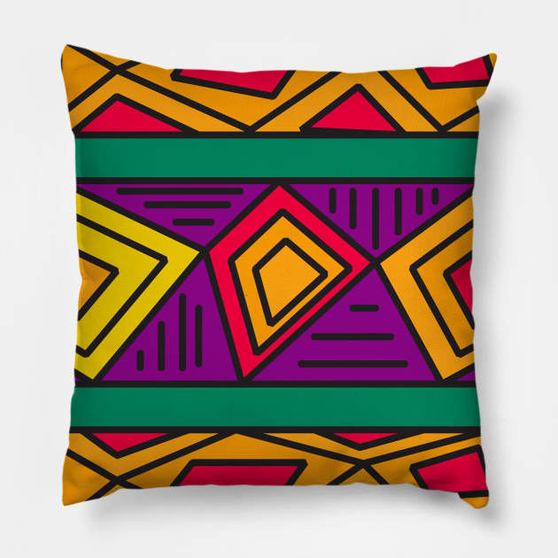 Ethnic background folk african pattern Pillow by Eskimos