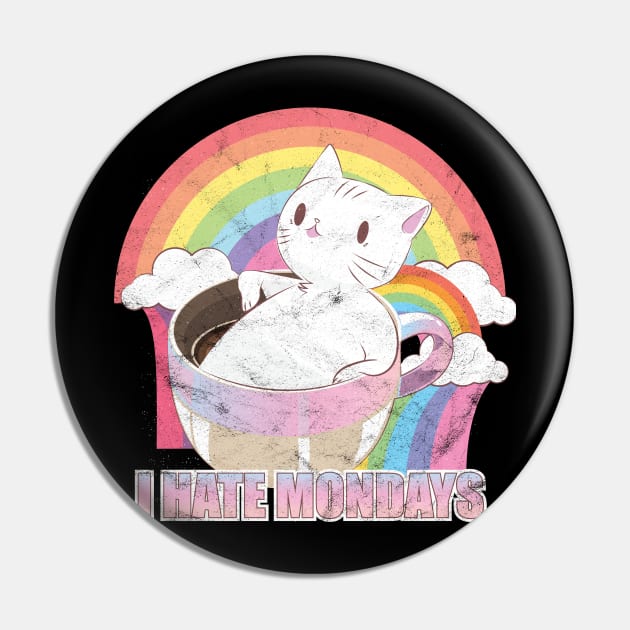 I hate Mondays Cat T-Shirt Pin by avshirtnation