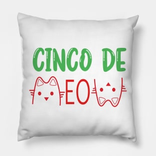 Cinco De Mayo cat meow Pillow