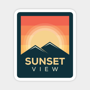 Retro Sunset View Magnet