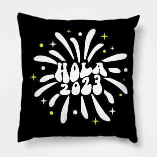 Retro Hola New Year 2023 Pillow