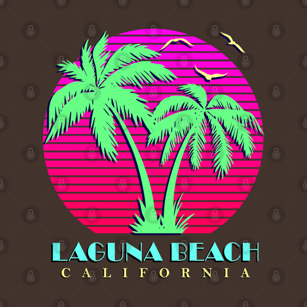 Laguna Beach California Palm Trees Sunset by Nerd_art