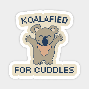 Koalafied for Cuddles, 8-Bit Pixel Art Koala Magnet