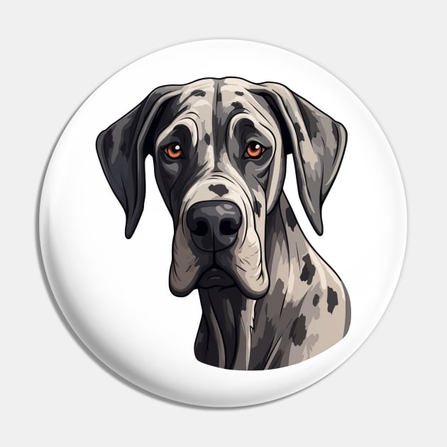 Great Dane Face Pin by JunkyDotCom