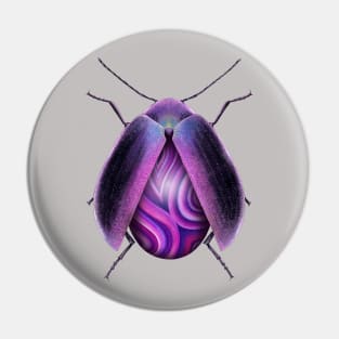 Purple Agate Beetle Pin