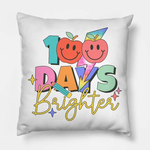 100 Days Brighter Pillow by Etopix