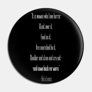 Bela Lugosi Quote- Women of Horror | Quote Only Version Pin