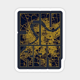 Surat, Gujarat, India City Map Typography - Gold Art Deco Magnet