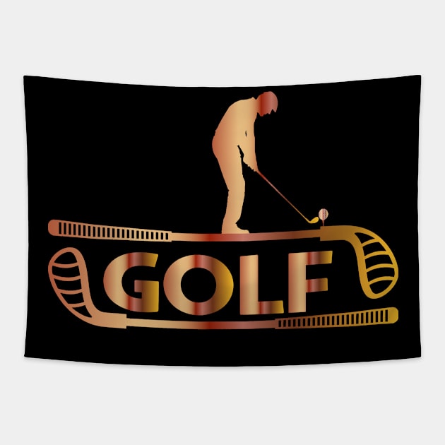 Golfers - Golf Player Tapestry by Leonitrias Welt