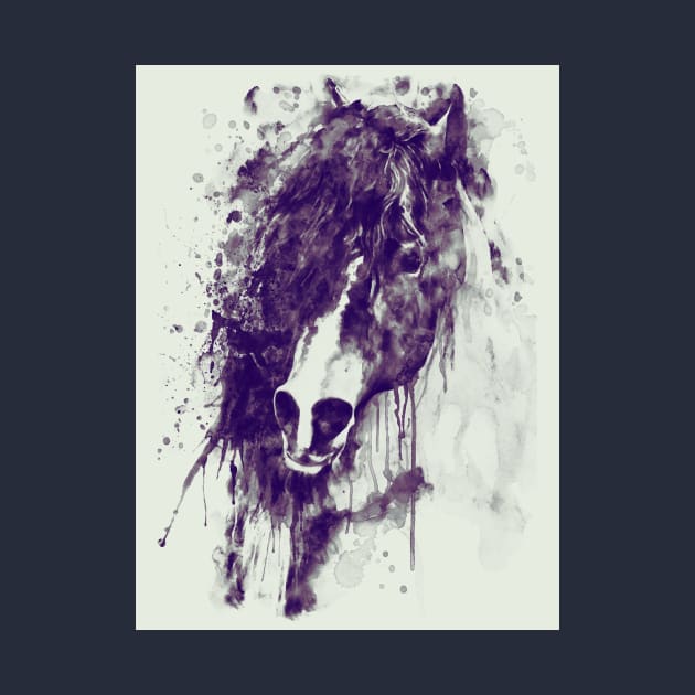 Abstract Horse Head Purple Tones by Marian Voicu