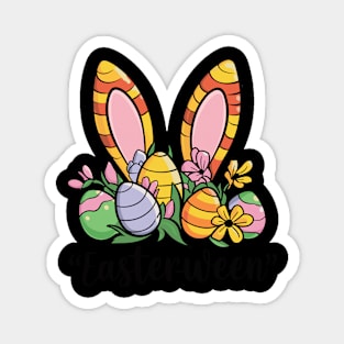 Easterween Bunny Ears and Eggs Festive Holiday Design Magnet