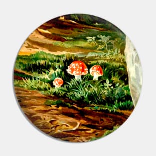 Three Magic Mushrooms in the Enchanted Forest Pin