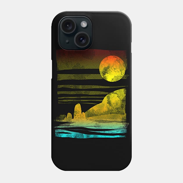 landscape painted with tea Phone Case by kharmazero