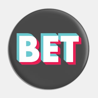 Bet Glitch White Small Pin