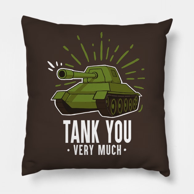 Tank you - Jokey Funny Quote - Thank You Pun Pillow by BlancaVidal