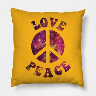 Love, Peace (warm color version) Pillow