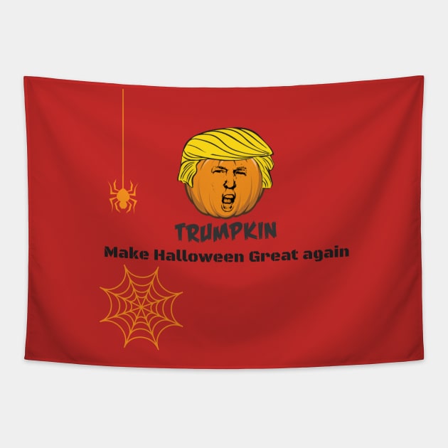 Trumpkin Halloween Tapestry by dmangelo