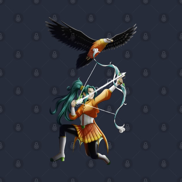 Magical Girl Archer with her Eagle by Chiisa