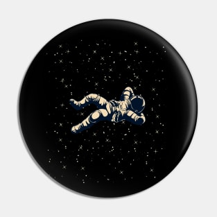 Astronaut relaxes in space Pin