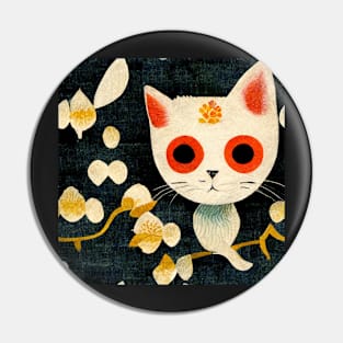 Cute Japanese Chiyogami Cat Pattern Pin