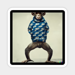 Monkey with Human Clothing Design Funky and colorful Magnet