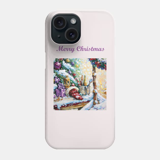 Christmas Art Phone Case by MinkiArts