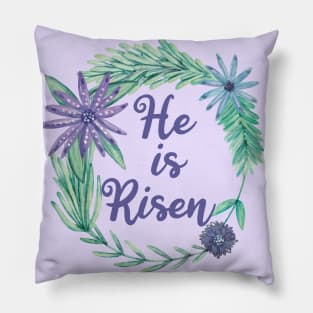 He is Risen Religious Easter Floral Pillow