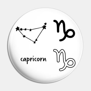 Capricorn Star Sign Symbol and Constellation Sticker Pack Pin